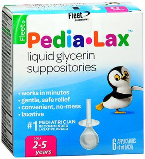 Fleet Pedia-Lax Liquid Glycerin Suppositories - 6 Each Pack of 2 Fleet Pedia-Lax Liquid Glycerin Suppositories - 6 Each Pack of 2