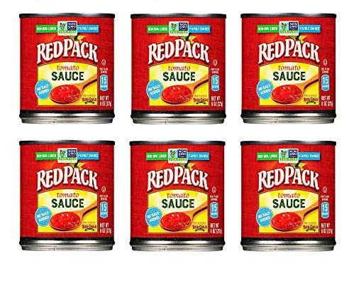 Redpack No Salt Added Tomato Sauce  8oz Can  Pack of 6