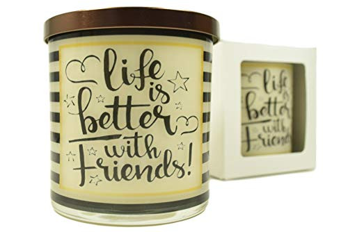 Life Is Better With Friends Candle - Natural Scented 12oz Soy Candle Gift Idea Message Candle Handmade Candles Inspirational Candles Life Is Better With Friends Candle - Natural Scented 12oz Soy Candle Gift Idea Message Candle Handmade Candles Inspirational Candles