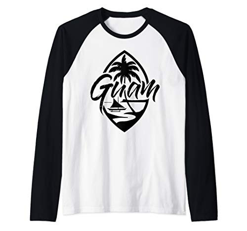 Guam Patch Chamorro T Shirt   Guam Seal Guamanian Gifts Raglan Baseball Tee