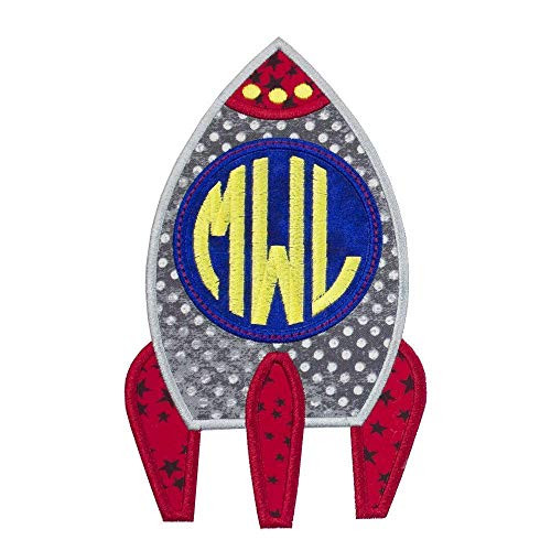 Rocket Ship Monogrammed Patch your choice of sew on or Iron on patch