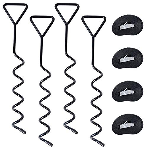 Heavy Duty Trampoline Parts Corkscrew Shape Steel Stakes Trampoline Anchor Kit for Trampolines Accessories Stakes Wind Stakes Trampoline Tie Down Kits Stakes