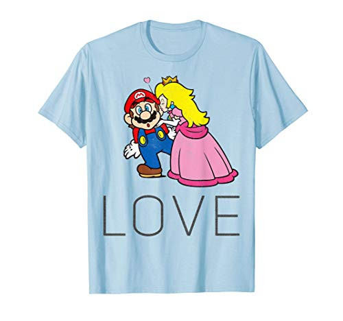 Super Mario Princess Peach Kiss Love Graphic T-Shirt T-Shirt