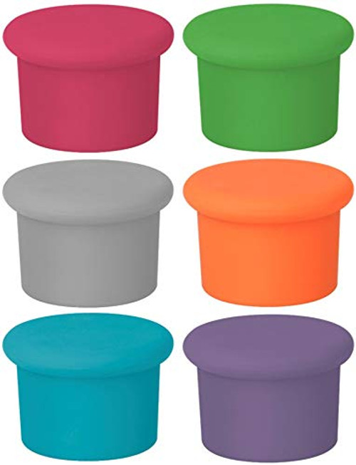 Silicone Wine Stoppers  Replace a cork  Airtight seal on Wine Bottles  Reusable Beer Bottle Cover  Wine Bottle Stopper  Wine Saver  Wine Gifts  Easy to clean   6 Pack  Assorted