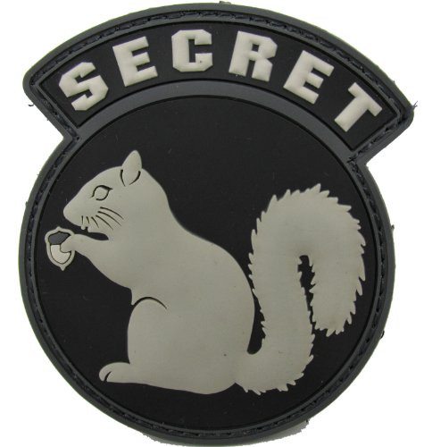 Milspec Secret Squirrel Morale Patch - PVC  Black  SWAT