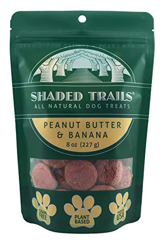 Shaded Trails All Natural Crunchy Dog Treats 8 oz - Vegan  and  Grain Free  Peanut Butter  and  Banana