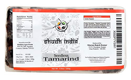 Shudh India Tamarind  Wet Seedless Block Slab  Imli  ~ All Natural   No added sugar   Vegan   Gluten Free   NON-GMO   Indian Origin