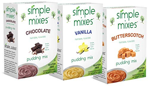 Simple Mixes Chocolate  Vanilla and Butterscotch Variety Pudding  Pack of 6