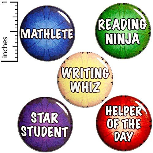 Student Pin Buttons Backpack Pins Award Button Set Star Student Gift 1 Inch P8-1
