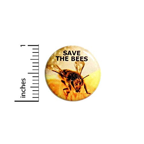 Cool Bee Button Save The Honey Bees Awareness Backpack Jacket Pin 1 Inch 54-29