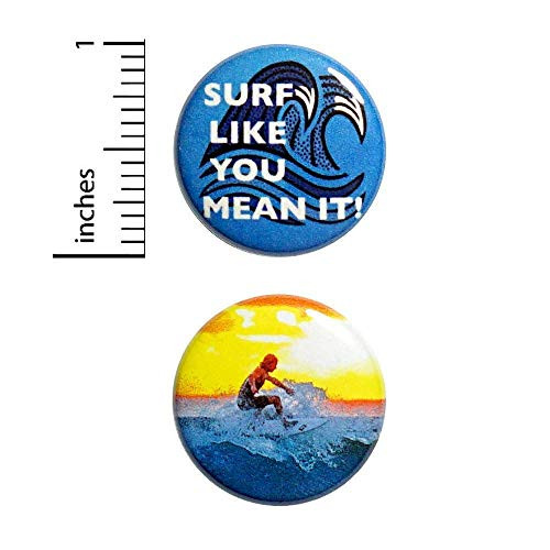 Surfer 2 Pack Pins or Magnets Surfing 1 Inch 2P1-6