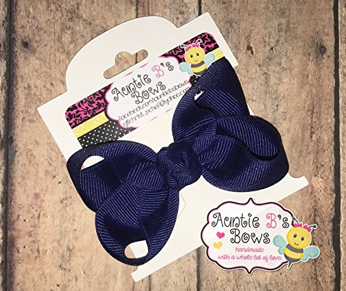 Solid Light Navy Boutique Hair Bow 3 inch  MADE IN USA