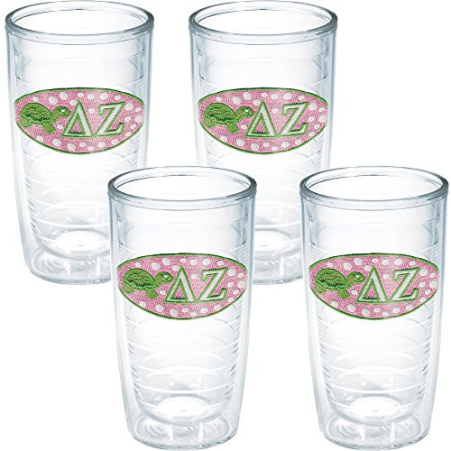 Tervis Greek Delta Zeta Sorority Tumbler (Set of 4), 16 oz, Clear