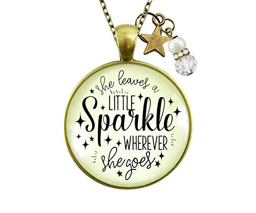 Gutsy Goodness 36 inch She Leaves a Little Sparkle Glam Quote Necklace Life Jewelry Gift Star Charm Gutsy Goodness 36 inch She Leaves a Little Sparkle Glam Quote Necklace Life Jewelry Gift Star Charm