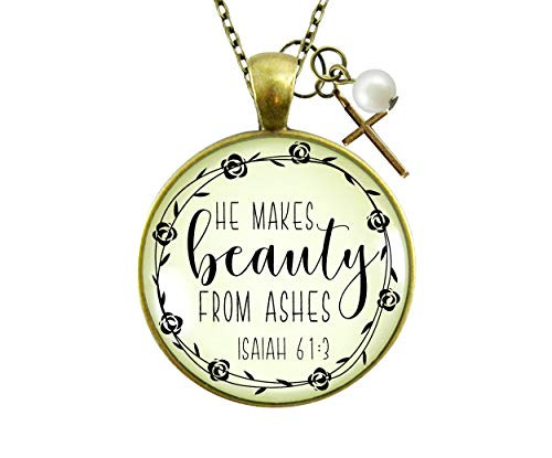 Gutsy Goodness 24 inch Beauty from Ashes Necklace Faith Cross Charm Encourage Jewelry Gutsy Goodness 24 inch Beauty from Ashes Necklace Faith Cross Charm Encourage Jewelry