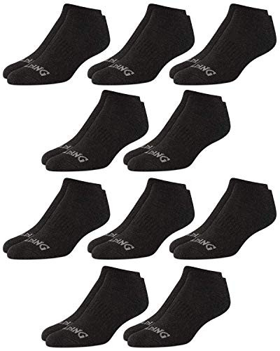 Spalding Men s No Show Athletic Socks  10 Pack   Size Shoe Size  6.5-12.5  Black Grey