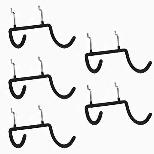 Pengxiaomei 5 pcs Pegboard Double Hooks Drill Length 4.65 Inch Pegboard Accessories for Power Drill Holder Tool Pegboard Hook for Organize Tools Garage Storage Workbench