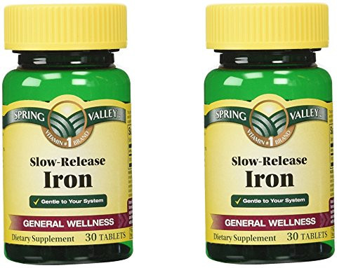 Spring Valley Slow Release Iron  30 Tablets  2 Pack