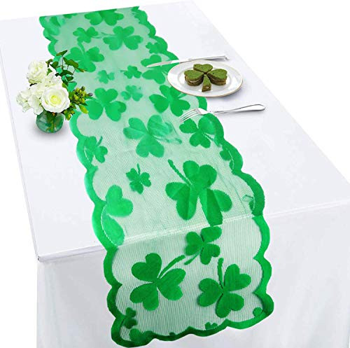 Camlinbo St Patrick s Day Table Runner Green Clovers Print St Patrick s Day Decorations 13x72 Inch Irish Clovers Embroidered Table Runner for Home Irish Party Favor Lucky Day Decoration Table Runner Camlinbo St Patrick s Day Table Runner Green Clovers Print St Patrick s Day Decorations 13x72 Inch Irish Clovers Embroidered Table Runner for Home Irish Party Favor Lucky Day Decoration Table Runner