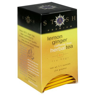 Stash Tea Company Premium Lemon Ginger Herbal Tea Caffeine Free - 20 Bag  Pack of 6