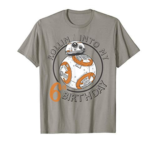Star Wars BB-8 Rollin Into My 6th Birthday Portrait T-Shirt