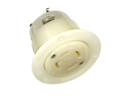 Leviton 2726 30-Amp, 250 Volt- 3PY, Flanged Outlet Locking Receptacle, Industrial Grade, Grounding, White Leviton 2726 30-Amp, 250 Volt- 3PY, Flanged Outlet Locking Receptacle, Industrial Grade, Grounding, White