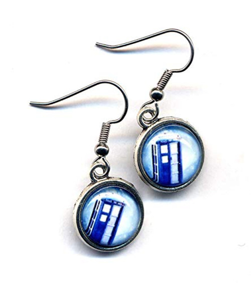 Tardis Earrings  Surgical Steel Earrings  Tardis Doctor Who Hypoallergenic Earrings  Stainless Steel earrings