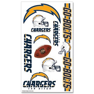San Diego Chargers NFL Football Team Temporary Tattoos