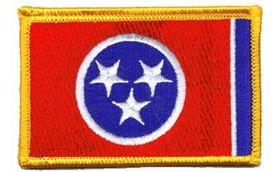 TENNESSEE STATE FLAG w GOLD BORDER-Iron On Embroidered Applique Patch  Symbol