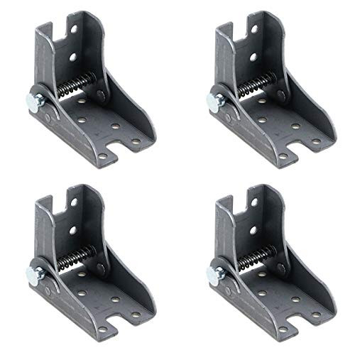 Antrader 4 Pack Gray-Black Folding Leg Bracket  Self Lock Fittings Lock Extension Leg  Steel Foldable Support Bracket for Wall Mounted Work Bench  Table Bed Leg