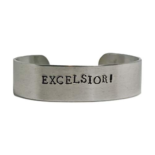 Excelsior Hand Stamped Stan Lee Quote Aluminum Cuff Bracelet Excelsior Hand Stamped Stan Lee Quote Aluminum Cuff Bracelet