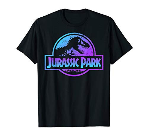 Jurassic Park Blue  and  Purple Fossil Logo Graphic T-Shirt