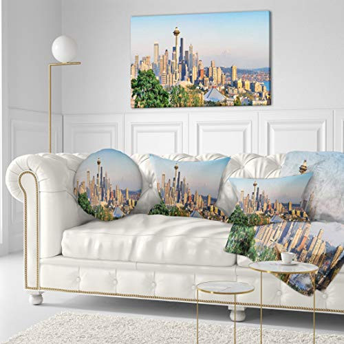 Designart Seattle Skyline Panorama at Sunset-Landscape Canvas Art Print-40x20, 40x20 Designart Seattle Skyline Panorama at Sunset-Landscape Canvas Art Print-40x20, 40x20
