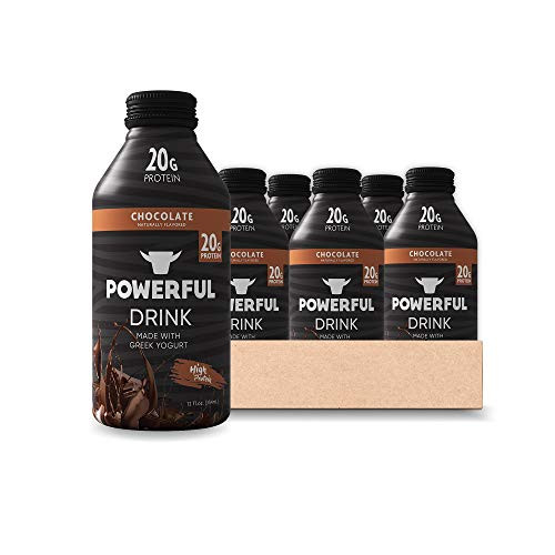 Powerful Drink  Protein Shake  Meal Replacement Shake  Greek Yogurt  Gluten Free  Ready to Drink  20g Protein  Pack Variations  Chocolate  12 Fl Oz  Pack of 6