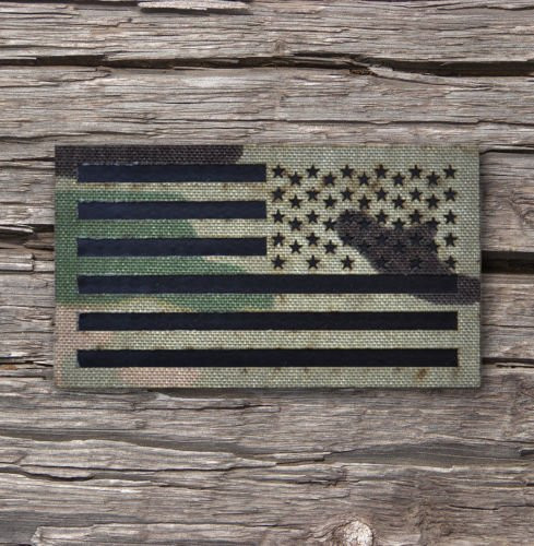 Reversed 3.5x2 Inch Infrared Multicam  OCP  Ir Us Flag Patch Us Army Special Forces