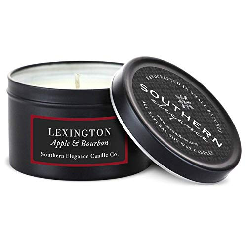 Southern Elegance   Lexington  Apples  Maple and Bourbon Scented Candle   6 oz Travel Tin   Handcrafted in the USA