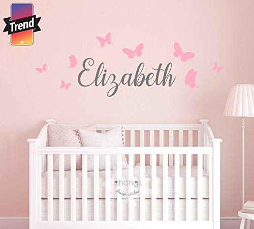 Kids Name Wall Decal Kids room Nursery decal Custom name sticker Personalized Wall Decal Baby Name Decal butterfly name