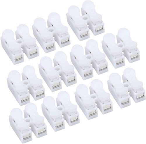 abcGoodefg 120pcs Spring Wire Connectors CH2 Quick Wire Connector Electrical Cable Clamp Terminal Block LED Strip Light Connectors