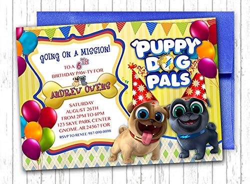 10 Bingo and Rolly PUPPY DOG PALS Birthday Party Invitations ANY AGE Custom
