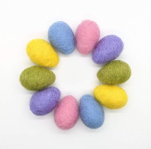 Felted Easter Eggs  Set of 10 Large Pastel Wool Eggs