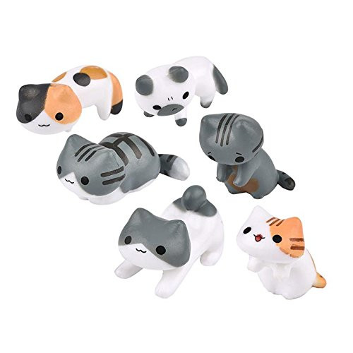 6pcs Miniature Home Fairy Garden Cats - Micro Kitty Landscape Ornament Decorations  Cute Lucky Cat DIY Figures for Crafts  Home Decor and Cake Topper 6pcs Miniature Home Fairy Garden Cats - Micro Kitty Landscape Ornament Decorations  Cute Lucky Cat DIY Figures for Crafts  Home Decor and Cake Topper