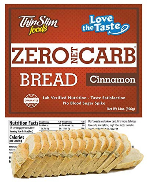 ThinSlim Foods Keto Low Carb Bread - Cinnamon Bread  1 Pack  14 Slices