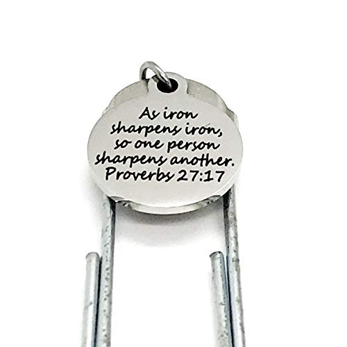Christian Gift  Iron Sharpens Iron Bookmark  Proverbs 27 17 Bookmark  Scripture Gift  Bible Bookmark  Planner Bookmark  Sharpen Each Other