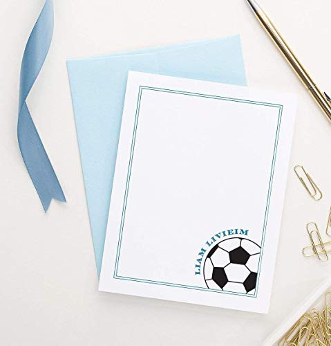 Soccer Personalized Stationery set  Personalized Baby Shower Thank You Card Boys  Boys Personalized Thank You Cards Kids  Your Choice of Colors and Quantity