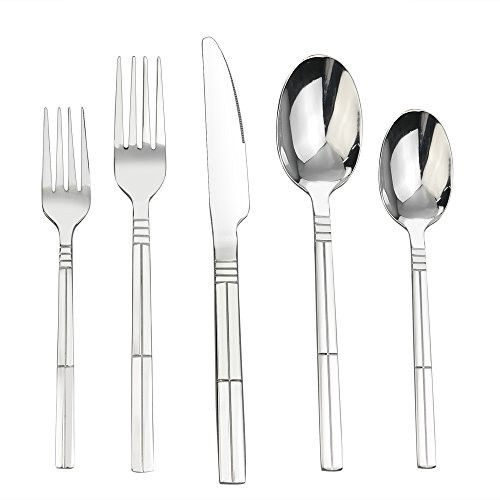 Saedy Stainless Steel Silverware Set, 80-piece/Service for 16