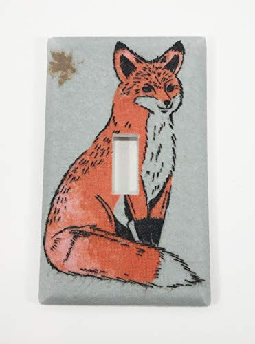 Fox Fabric Covered Single Light Switch Cover Plate Kid s Bedroom Nursery Decor Baby Shower Gift Home Decor Lighting