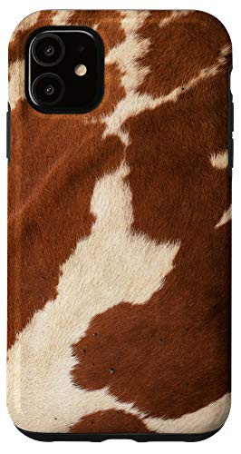 iPhone 11 Cow Print Cowhide Skin - Cool Moo Farm Animal Lovers Gift Case