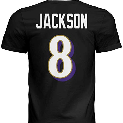 NWT New Jackson  8 Baltimore Black Custom Screen Printed Football T-Shirt Jersey No Brands Logos Men s  Extra Large