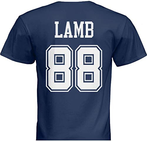 Hall of Fame Sports Memorabilia NWT New Lamb  88 Dallas Blue Custom Screen Printed Football T-Shirt Jersey No Brands Logos Men s  Medium