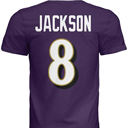 NWT New Jackson  8 Baltimore Purple Custom Screen Printed Football T-Shirt Jersey No Brands Logos Men s  Medium